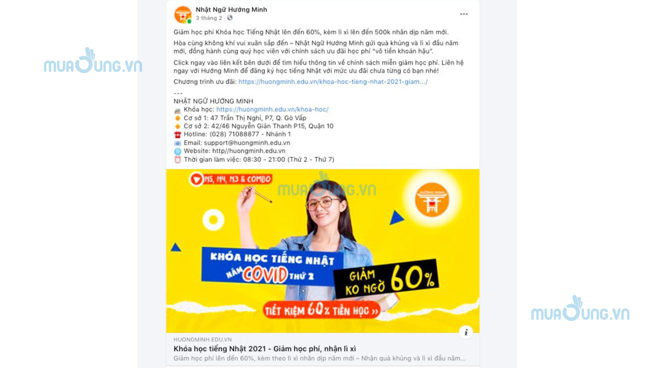 Cần sử dụng text tuân thủ chính sách của facebook