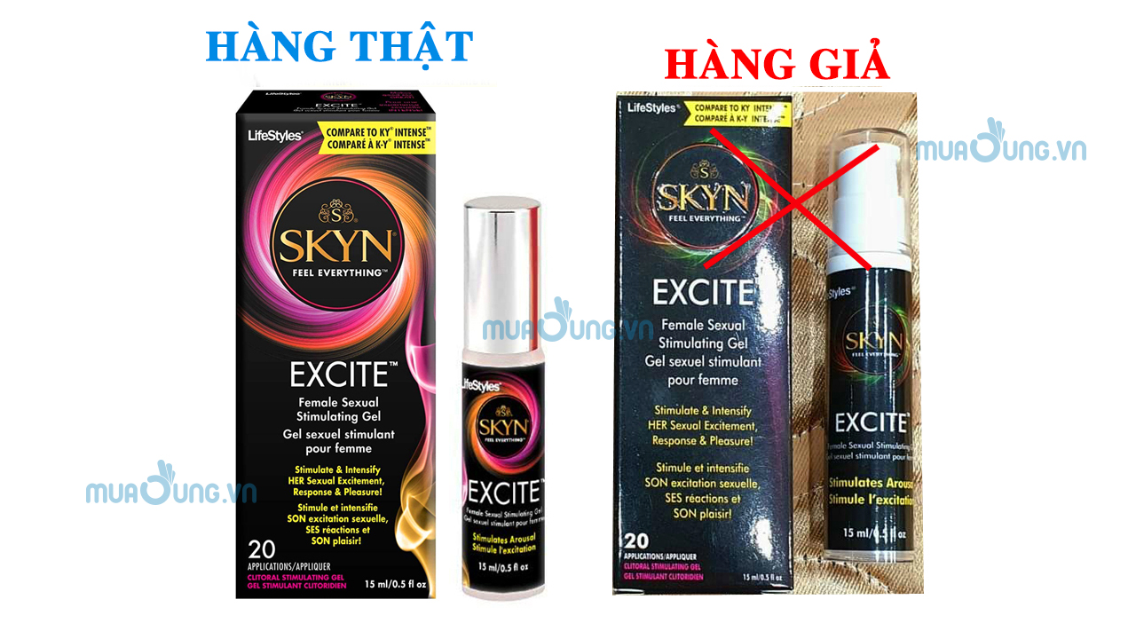 phân biệt Gel Tăng Khoái Cảm Cho Phụ Nữ Lifestyles Excite ( Chai 15ml )