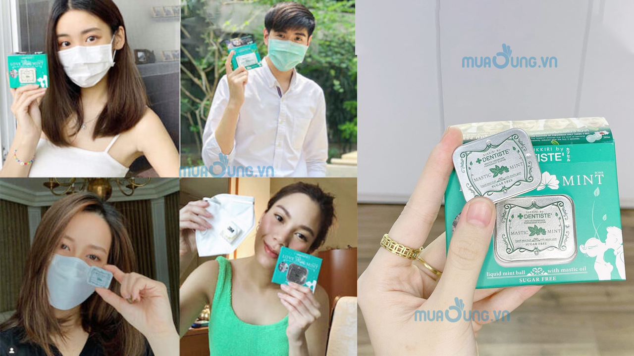 Kẹo Phòng The Dentiste Love Mint Hương Bạc Hà Tươi Mới Mát Lạnh