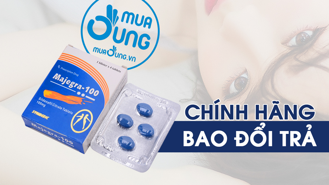 Thuốc Majegra 100 là thuốc tăng cường sinh lý nam, thuốc cường dương của Ấn Độ, được sản xuất bởi SYNMEDIC LABORATORIES. Thuốc Majegra 100 là thành quả nghiên cứu của các chuyên gia hàng đầu thế giới, sản phẩm đã được kiểm nghiệm khắt khe trước khi đưa ra thị trường.  Majegra 100 mang lại hiệu quả cực tốt trong điều trị chứng rối loạn cương dương ở nam giới, thuốc có tác dụng ngay cả sau khi xuất tinh, kéo dài thời gian cương cứng của dương vật giúp thoả mãn bạn tình một cách hoàn hảo nhất.