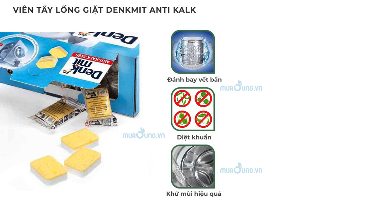 Viên Tẩy Lồng Giặt Denkmit Anti Kalk - Hàng Nhập Khẩu Đức