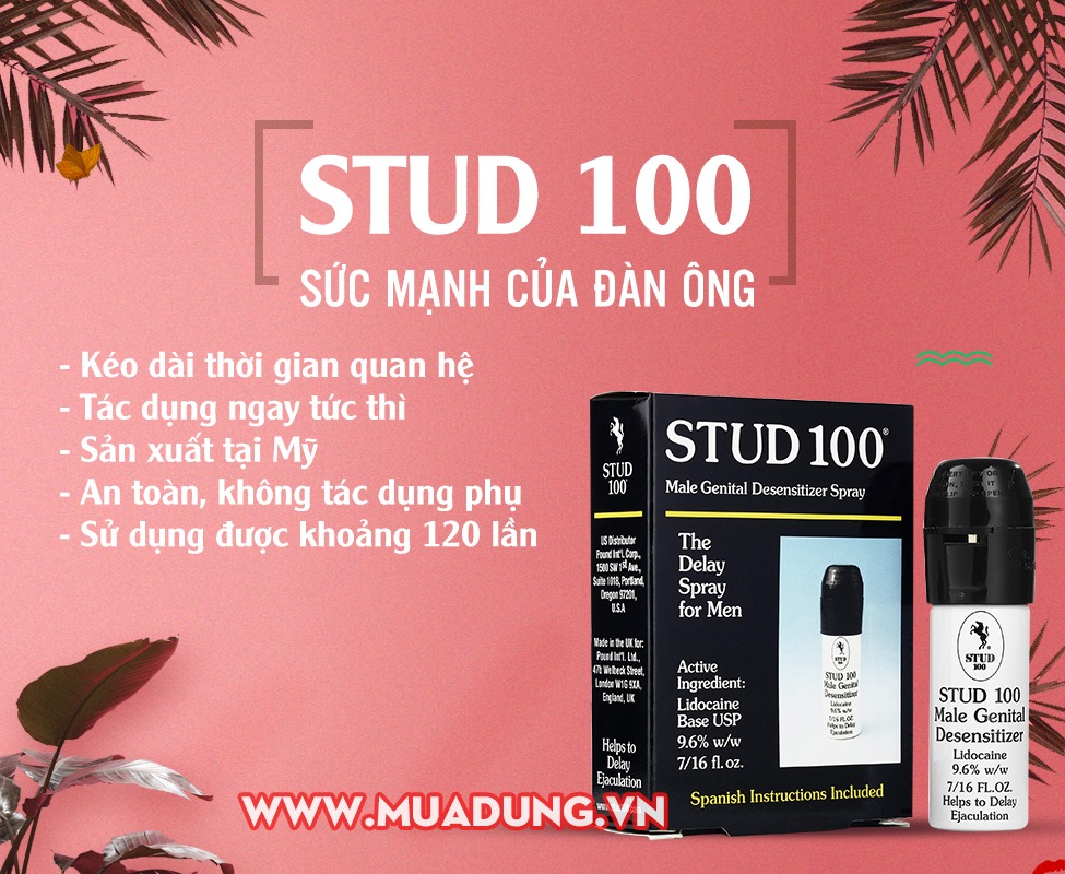 Chai xịt chống xuất tinh sớm Stud 100