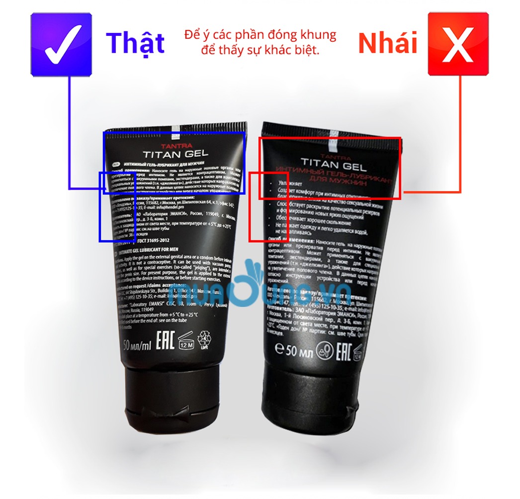 Thật giả gel titan