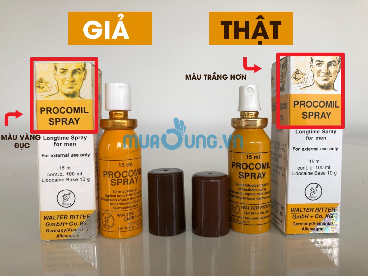 thật giả chai xịt chống xuất tinh sớm procomil
