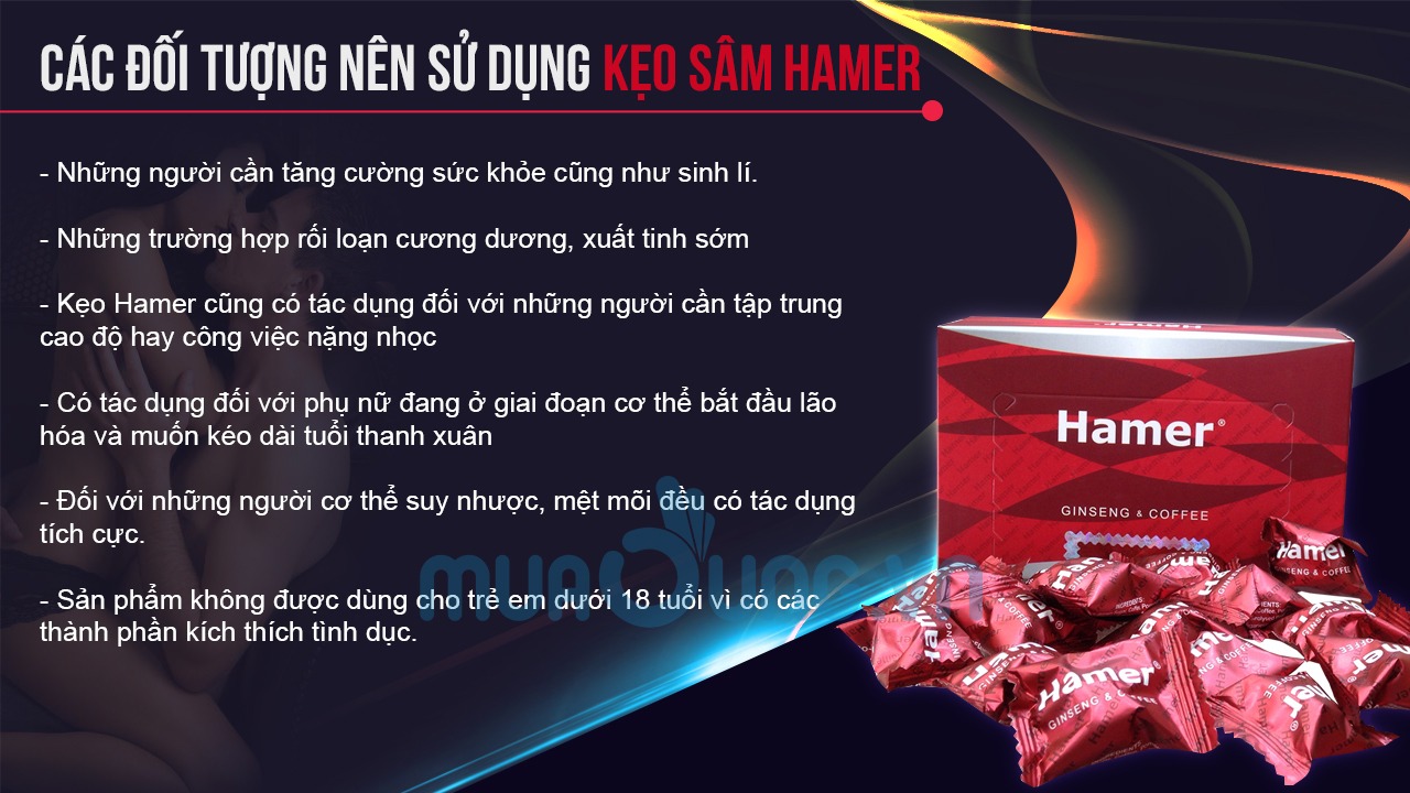 Đối tượng sử dụng kẹo sâm hamer