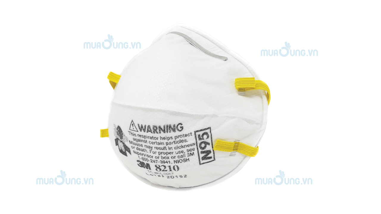 Khẩu trang 3M 8210 N95 kháng khuẩn, chống bụi siêu mịn combo 5 Cái