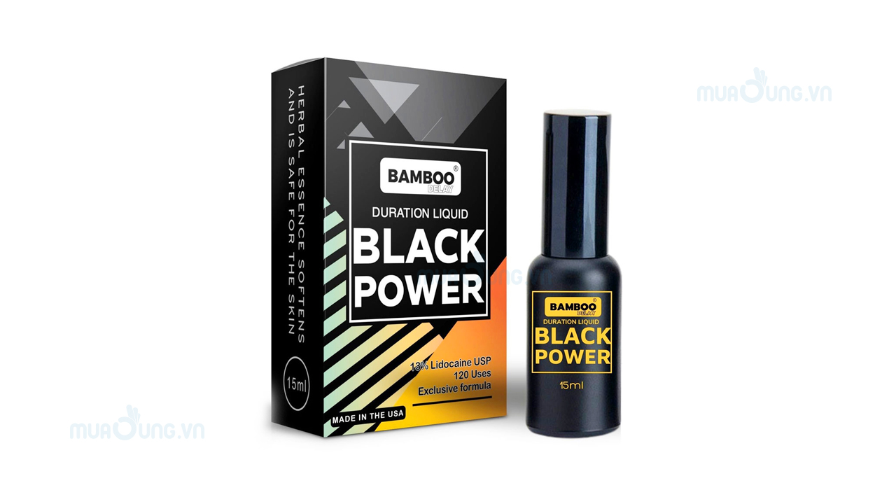 Thuốc xịt chống xuất tinh sớm, kéo dài thời gian quan hệ Bamboo Delay – Black Power của Mỹ, 15ml