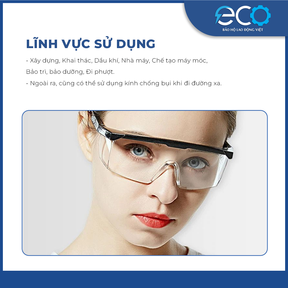 ▶️ Tính năng nổi bật - Chống bụi: Thiết kế ôm mặt, chắn gió và bụi khi đi đường - Chống tia UV: Bảo vệ mắt khỏi ánh nắng – rất phù hợp khi đi xe máy, làm việc ngoài trời - Chống trầy nhẹ và chống vỡ: Hạn chế hư hỏng khi rơi rớt - Không làm mờ kính khi thở, dùng tốt với khẩu trang