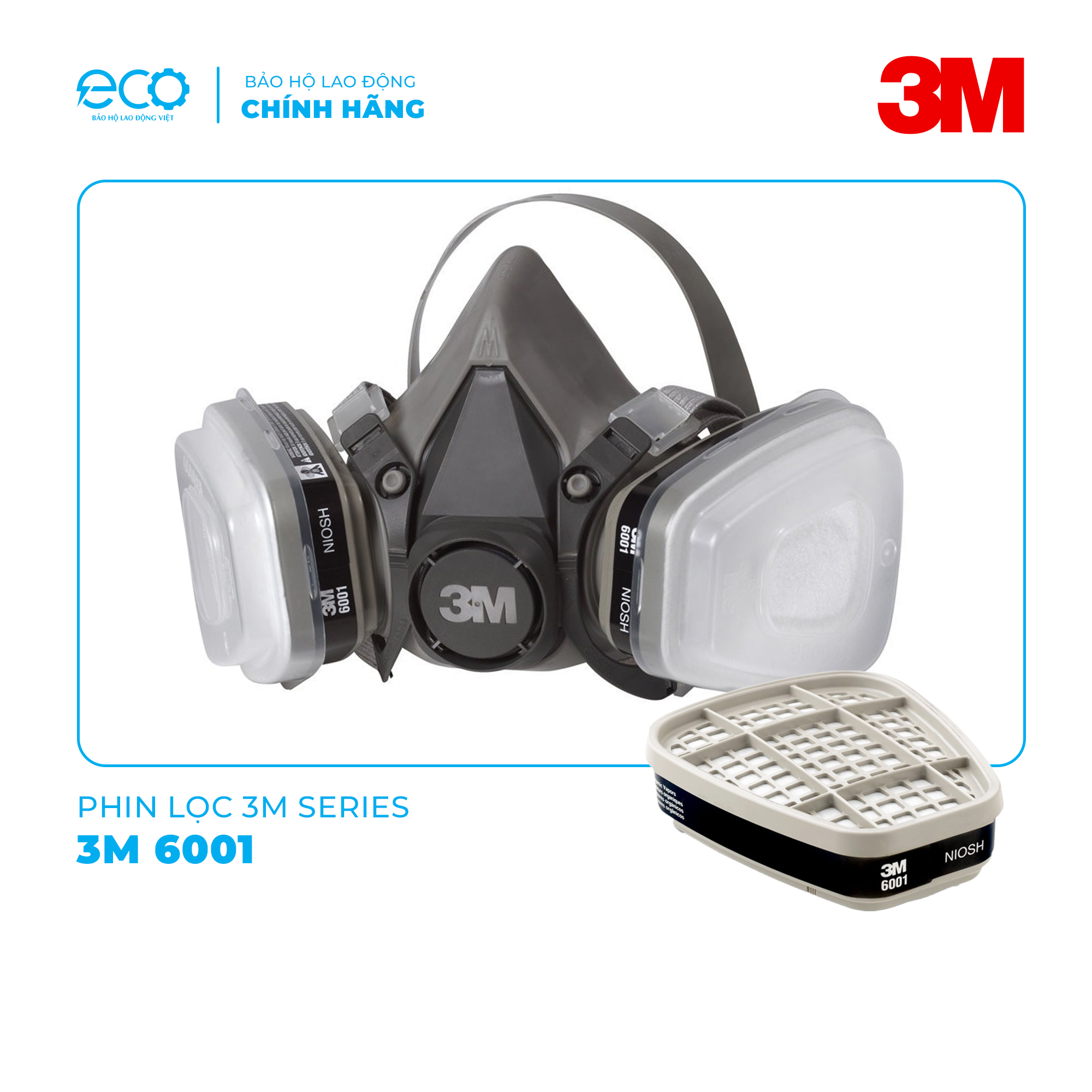 Phin lọc than hoạt tính 3M 6001 lọc hơi hữu cơ, phun thuốc, phun sơn