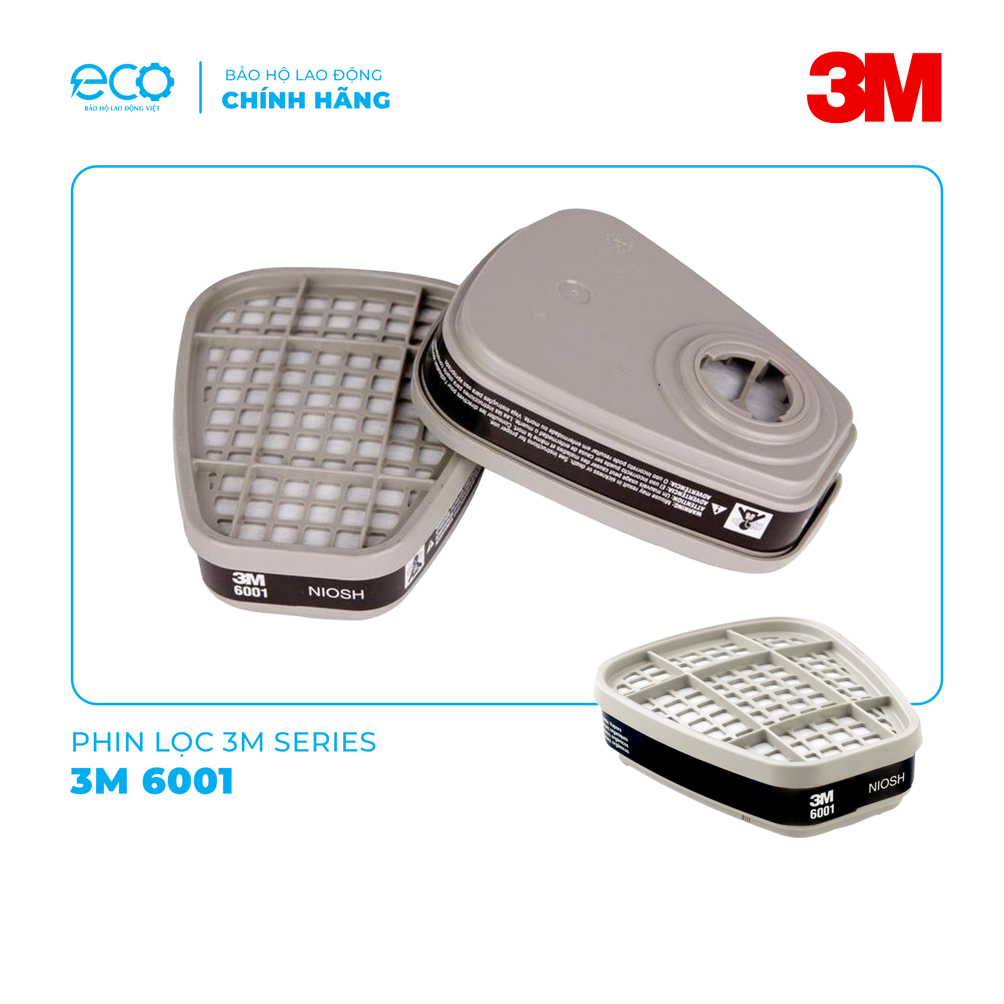 Phin lọc than hoạt tính 3M 6001 lọc hơi hữu cơ, phun thuốc, phun sơn