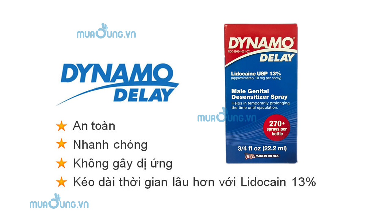 chai xịt lâu ra dynamo delay chính hãng