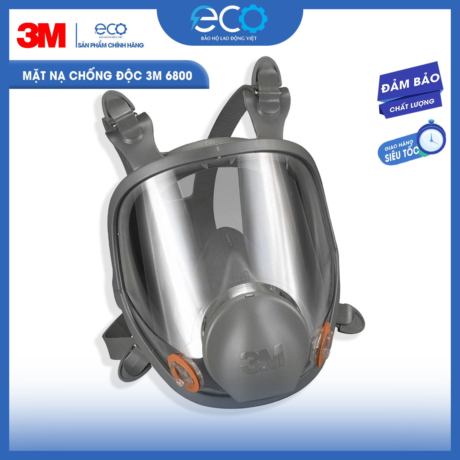 Mặt Nạ phòng độc 3M 6800 Kèm Phin 6001 + 5N11 + 501 – Bộ 7 Món Chính Hãng, Dùng Phun Sơn, Hơi Hóa Chất