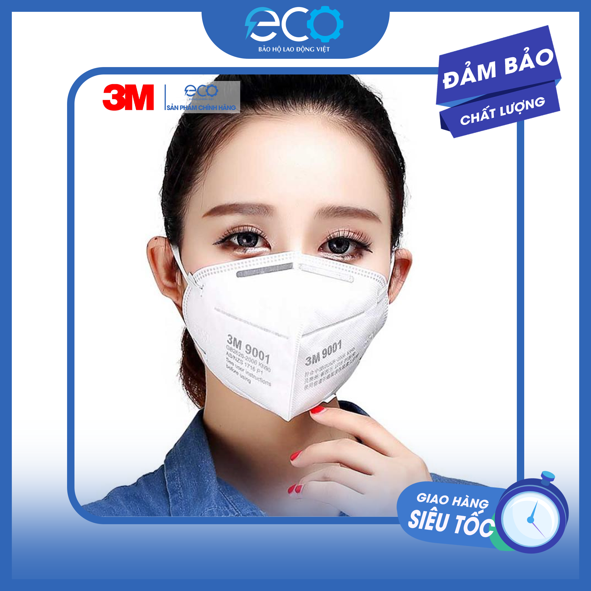 Combo 5 cái khẩu trang chống bụi 3M 9001 chính hãng – Lọc bụi, bảo vệ hô hấp