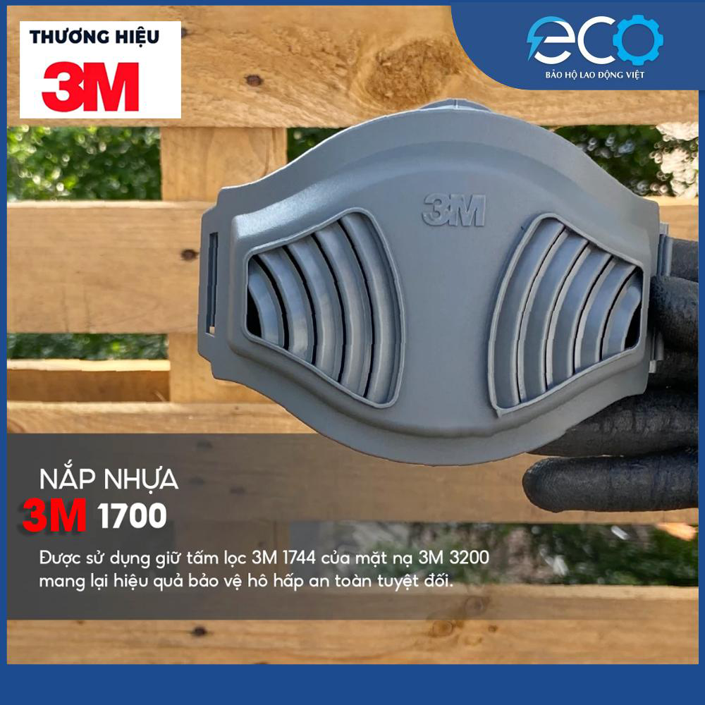 Mặt nạ phòng bụi 3M 3100, 3200 kèm tấm lọc bụi 3M 1774 và nắp giữ tấm lọc bụi 3M 1700