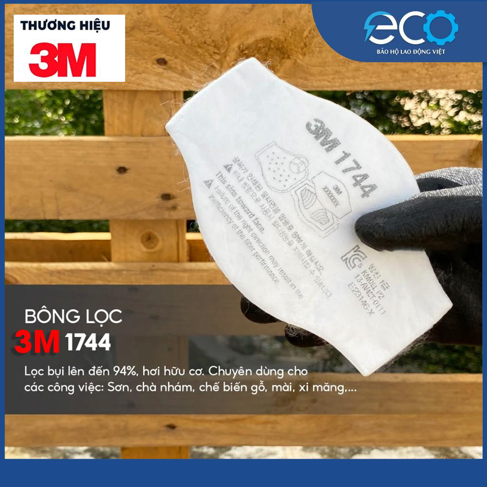 Mặt nạ phòng bụi 3M 3100, 3200 kèm tấm lọc bụi 3M 1774 và nắp giữ tấm lọc bụi 3M 1700