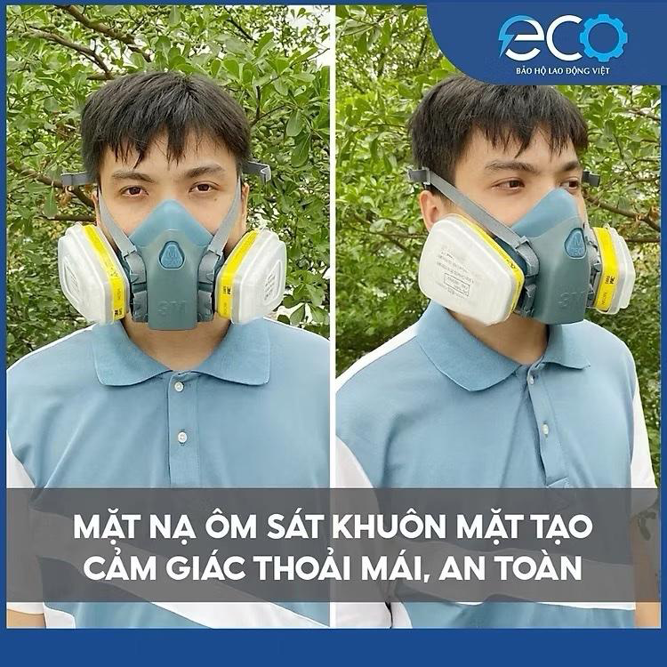 Bộ mặt nạ phòng độc 3M 7501/7502 kèm phin lọc 3M 6003 + Tấm lọc 5N11 và nắp giữ 501 – Lọc hơi hữu cơ, vô cơ