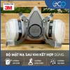 Combo (7 món) mặt nạ phòng độc 3M 6100/6200/6300 với phin lọc 3M 6001 kết hợp tấm lọc bụi 5N11 cùng nắp giữ 501. Mặt nạ chống bụi, chống độc, dùng phun sơn, phun thuốc