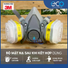 Bộ mặt nạ phòng độc 3M 6100/6200 kèm phin 6003, tấm lọc 5N11 và nắp giữ 501 lọc hơi hữu cơ và khí axit