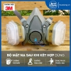 Combo 7 món mặt nạ phòng độc 3M 6100/6200 + Phin 6006, tấm lọc 5N11, nắp 501 – lọc hơi hữu cơ, amoniac, formaldehit, hF