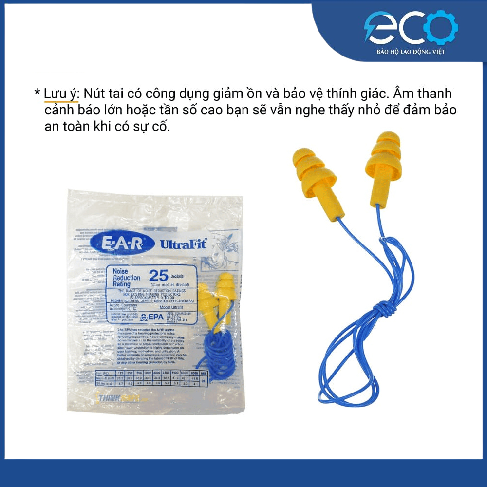 Nút bịt tai 3M 340-4004 chính hãng có dây – Giảm ồn 25dB, bảo vệ thính giác
