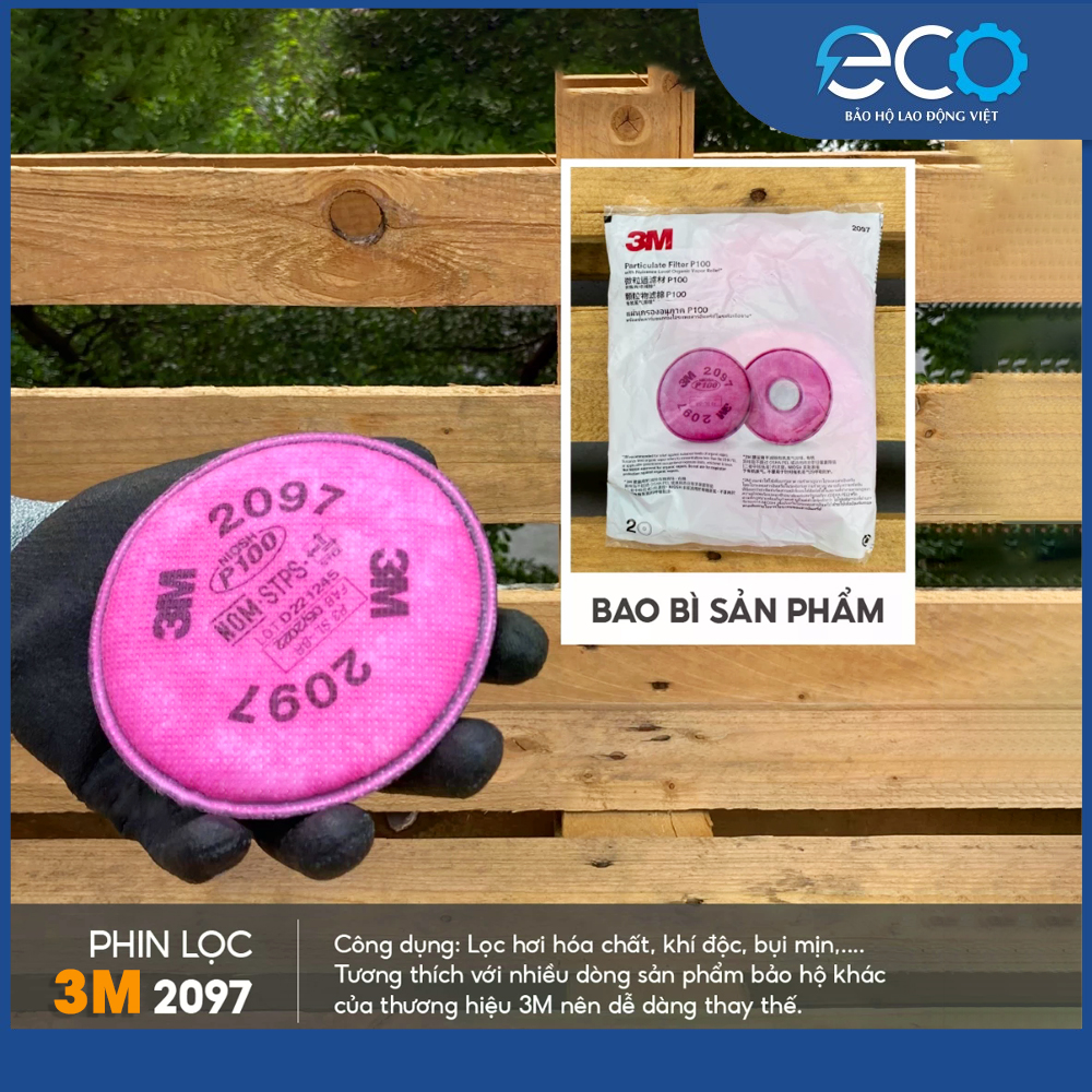 Bộ mặt nạ phòng độc 3M 7501/ 7502 kèm phin 2097 lọc bụi mịn, chống hơi độc, khí hàn cắt đúc kim loại