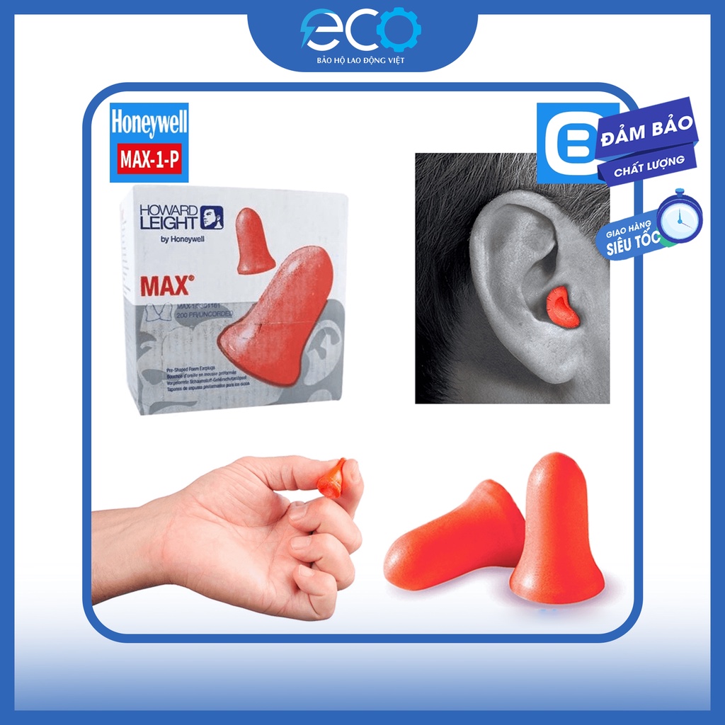 5 cặp nút bịt tai chống ồn Honeywell MAX-1-P. Dùng cho học tập, nghi ngơi, bảo hộ lao động