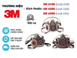 Mặt nạ ph&ograve;ng độc 3M 6100 / 6200 / 6300 chất liệu silicone mềm mại (chưa gồm phin lọc)