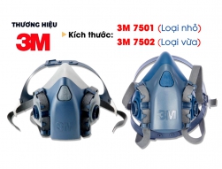 Mặt nạ ph&ograve;ng độc 3M 7501 / 7502 &ndash; (Chưa bao gồm phin lọc) Phun xịt ho&aacute; chất, phun sơn, nghề mộc, trừ s&acirc;u