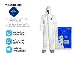 Bộ quần &aacute;o chống h&oacute;a chất, phun thuốc trừ s&acirc;u, chống dịch Dupont Tyvek 400 m&agrave;u trắng