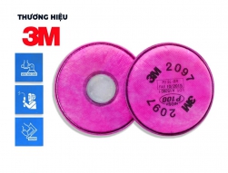 Phin lọc 3M 2097 chống độc, chống giọt bắn, lọc bụi mịn pm2.5, kh&oacute;i h&agrave;n, 3M ch&iacute;nh h&atilde;ng 1 cặp ( 2 chiếc)