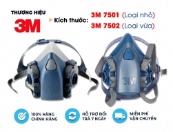 Mặt nạ ph&ograve;ng độc 3M 7501 / 7502 &ndash; (Chưa bao gồm phin lọc) Phun xịt ho&aacute; chất, phun sơn, nghề mộc, trừ s&acirc;u